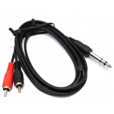 2xRCA(штекер)-Jack 6,3(штекер), Корд межблочный RCA- Jack 