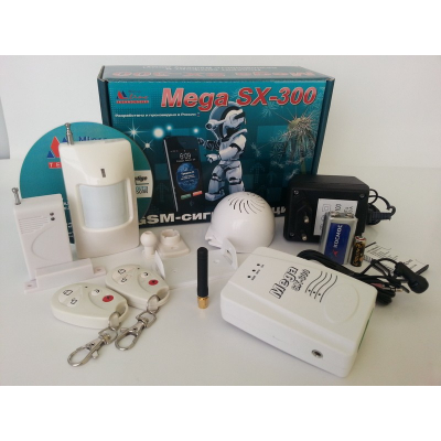 Mega SX-300 RADIO, Контрольная панель с GSM коммуникатором, комплект 