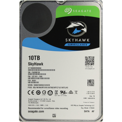 HDD 10000 GB (10 TB) SATA-III SkyHawk (ST10000VX0004), Жесткий диск (HDD) для видеонаблюдения 