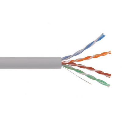 U/UTP 4х2х24AWG кат.5E solid PVC (LC1-C5E04-111), Кабель симметричный (витая пара), серый 