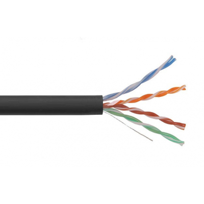 U/UTP 4х2х24AWG кат.5E solid LDPE (LC3-C5E04-139), Кабель симметричный (витая пара) внутренний, черный 