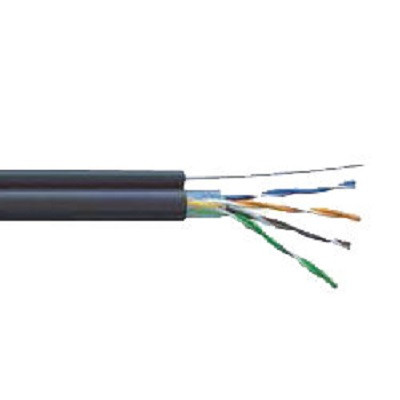 U/UTP 4х2х24AWG кат.5E LDPE (LC3-C5E04-159), Кабель симметричный (витая пара) с тросом 1,2 мм, черый 